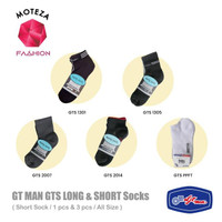 Kaos Kaki Pria / Ankle Socks - Gt Man Gts - Hitam, Biru, Abu Polos