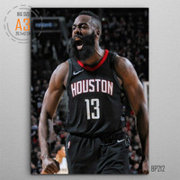 Wall Decor Sport Basketball JAMES HARDEN Poster Kayu Cantik Hiasan Pajangan Dinding Kamar Cowok NBA