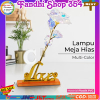 [Promo Murah] Bunga mawar hadiah  kado Valentine bukti kasih sayang, dekorasi meja Akrilik menyala.