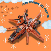 Diecast Mainan Pesawat Tempur | Miniatur Pesawat Tempur | Gyro Sensing Jet Fighter | Mainan Pesawat Lego 500 Blocks | Warna Orange Terbaru Terlaris Terbaik