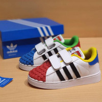 Sepatu Anak Adidas Superstar X Lego Merah Biru Terbaru Terlaris Terbaik