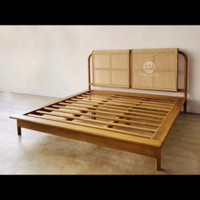 Tempat Tidur Minimalis Rotan Jati Mebel Jepara - Dipan Rotan Jati - Rattan Teak Bed