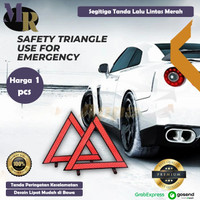 Segitiga Mobil Reflektor Pengaman Universal Triangle Warning Sign Emergency Peringatan Darurat Jalan Raya Tanda Lalu Lintas Peringatan Hazard Model Segitiga Merah