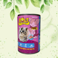 BOLT CAT KALENG 400GR MOTHER & KITTEN TUNA IN JELLY makanan kucing basah 400 GR