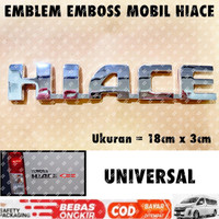 Emblem Mobil Toyota Hiace Emboss Chrome