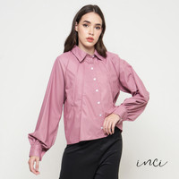Inci - Kemeja Wanita Polos Lengan Panjang Tencel Poplin Long Shirt Ramah Lingkungan