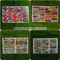 STIKER RACING PACK MOTOR  PRIN LEMBARAN LAMINASI GLOSY.STIKER SPONSOR PRIN LEMBARAN