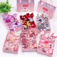 Gift Set Jepitan Rambut Anak Perempuan Korea Pouch / Karet Pita