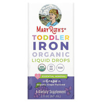 MaryRuth's, Toddler Iron Organic Liquid Drops, 1-3 Years, Grape, 3.5 mg, 2 fl oz (60 ml)