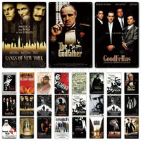 Classic Gangsters Movie Metal Poster Tin Decor Vintage Metal Poster Wall Art Decor Plate Bar Club Wall Decor Retro Home Bedroom