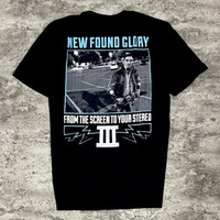 Kaos 【COD】New Found Glory Time Travel Car Black Tidur pendek Fashion Hardworking T shirt TOP kaos