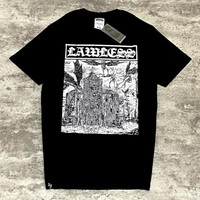 Kaos 【COD】Lawless Our House Tshirt Black Lawless Jakarta Official Tidur pendek Fashion Hardworking T shirt TOP kaos