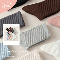 FIT IN FEET - MID SALUR PASTEL WOMAN SOCKS / Kaos Kaki Sebetis Wanita Warna pastel