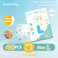 MAKUKU sap Diapers Comfort Fit Pants L40 Popok Bayi Tipis Extra Dry