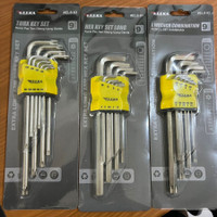 NEW PROMO ELLKA Kunci L panjang+ L Bintang-Flat segi enam-Kombinasi Set Kombinasi 9 pcs - Hex Torx Set Key - bintang