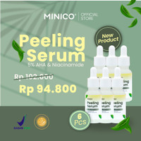 Minico Mild Exfoliasi Peeling Serum 20 ml 6pcs 5% AHA Mandelic Succinic Lactic Acid Niacinamide BPOM