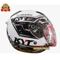 [BARU] HELM / HELM KYT / HELM KYT DJ MARU MOTIF 9 WHITE GUNMETAL ORIGINAL TERBARU