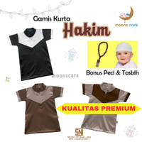 READY BANDUNG MOONS CARE SNI KOKO MALIK HAKIM + PECI COWOK LUCU BAHAN LEMBUT ADEM PREMIUM PAKAIAN MUSLIM MENGAJI KOKO LEBARAN / EDISI AQIQAH
