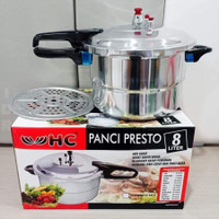 Panci Presto Merk HC 8 Liter + Sarangan TUTUP STAINLESS