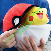 Ready Stok Takara Tomy Pokemon Zipper Poke Ball Plush, Poke Ball And Pikachu Store.Id