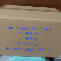 Kardus tebal polos bekas 43,5 x 35,5 x 25,5