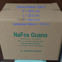 Kardus tebal bekas 43 x 32 x 34