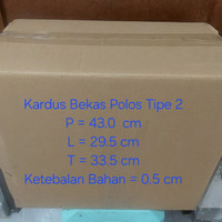 Kardus tebal polos bekas 43 x 29,5 x 33,5