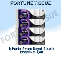 PAKET 4 Pack PREMIUM Tisu Tissue PASEO ROYAL CLASSIC WHITE TOILET CORE EMBOSSED 20 Rolls 3 Ply