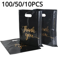 5/10/20Pcs Thank You Bag Plastic Hand-Held Gift Bag Hot Stamping Printing Birthday Party Shopping Candy Biscuit Packaging