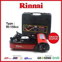 RINNAI KOMPOR GAS PORTABLE RI 150 CC GAS KALENG DAPAT KOPER STAINLESS STEEL API BIRU