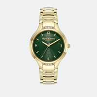 OLIVIA BURTON LEA FOREST GREEN & GOLD BRACELET 34MM ORIGINAL - 24000209