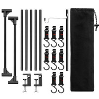 2021 New Lightweight Folding Camping Cookware Hanging Rack Shelf Stand Rack Portable Outdoor BBQ Tool Clothes Storage Hanger