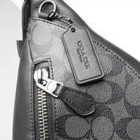 Waistbag Coach Rivington Signature Warren Beltbag Charcoal Black 78777 Rorosaroa36