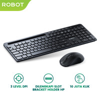 ROBOT Keyboard Wireless Slot Penyangga Hp Koneksi Bluetooth Holder Multi-Device Untuk Ipad Tablet Laptop Komputer Mac Keyboard KM3700 Original - Garansi 1 Tahun