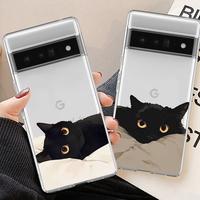 Cute Cat Couple Case for Google Pixel 6 6A 7 7A 8 8A 9 Pro Soft Cover
