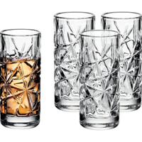 Godinger Barware Grafitti Shot Glasses Set Penembak Kristal Tanpa Timbal Isi 4