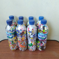 Ecobrick botol aqua / le minerale 600ml 200gr ecobrik
