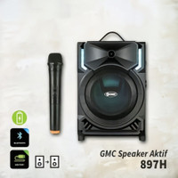 Speaker Portable Bluetooth GMC 897H Bonus Mic Wireless 8 inch