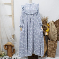 Koko Gamis Seya Cey 10 Super Jumbo Dress Crinkle Ld 120 130 140 Coklat Mocca Lebaran