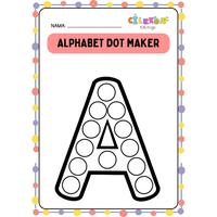 Worksheet Printable Montessori Alphabet dot maker usia 2-7 tahun