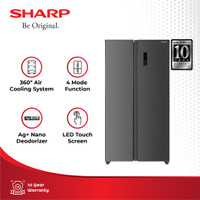 Sharp Kulkas SIde By Side 2 Pintu 563L SJ-IS60MB-DS / SJ IS60MB / SJIS60MB Dark Silver 563 Liter