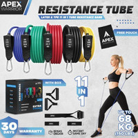 Ready Apex Warrior 68Kg/150 Lbs Premium Resistance Band Tube Set - 11Pcs