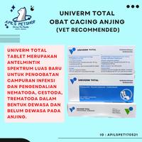 UNIVERM TOTAL OBAT CACING TABLET UTK ANJING KUCING; HRG 1 STRIP 10 TABLET