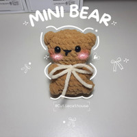 Gantungan Kunci Mini Bear | Keychain Boneka Rajut Fluffy Bear | Amigurumi Crochet Beruang