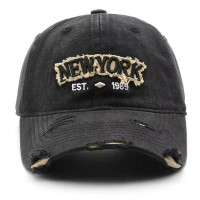 NEXTSTOPID-328 Topi Baseball Cap Unisex New York Ripped Fashion Pria Wanita Vintage Keren Distro