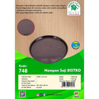 Green Leaf 748 nampan bulat saji bistro / nampan baki plastik tebal / nampan premium saji hotel anti slip