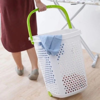 A04392 Troly laundry belanja 60 lt Roda gagang keranjang plastik Shopping Cart
