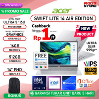 ACER SWIFT LITE 14 AIR EDITION CORE ULTRA 5 115U 16GB 512GB SSD W11+OHS 14" WUXGA IPS