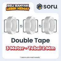 Bundling 3 pcs Nano Double Tape 1 Meter 3 Meter 5 Meter / Double Tape Selotip Isolasi