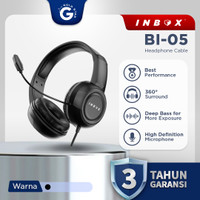 Inbox BI-05 Headphone Gaming Deep Bass Stereo dengan Mic dan AUX